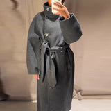 High Neck Belted Coat