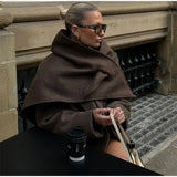 Women's Brown Wool Overcoat