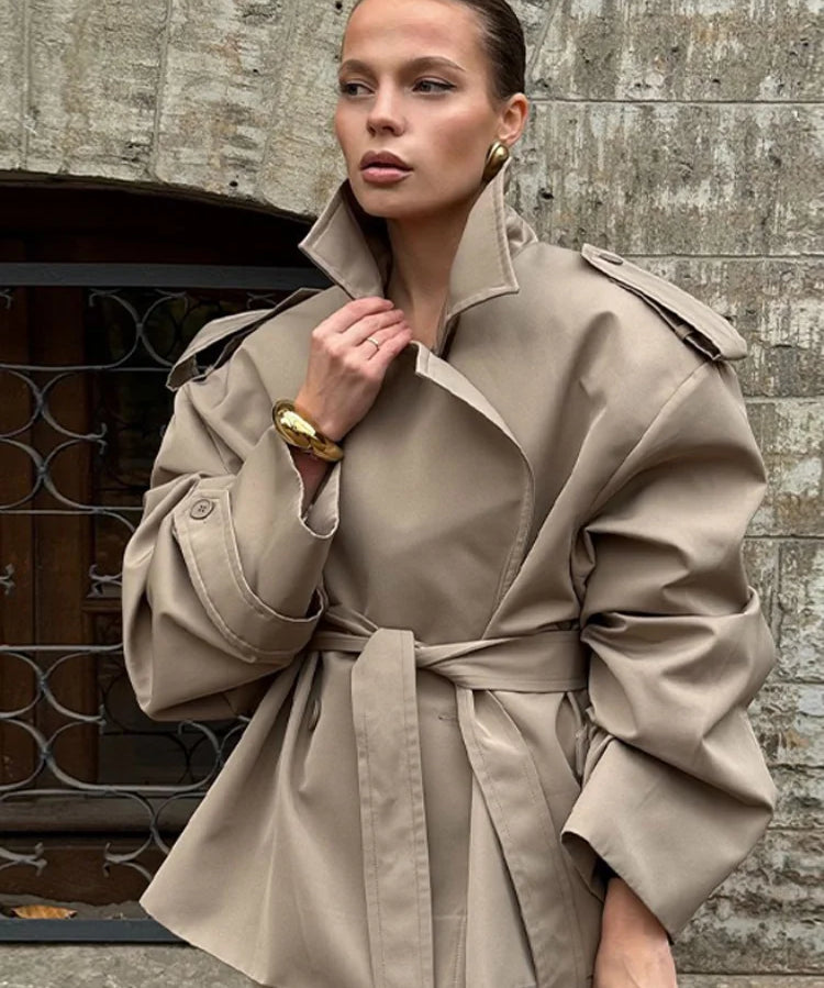 Women's Brown Wool Overcoat