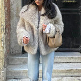 Cropped Faux Fur Jacket