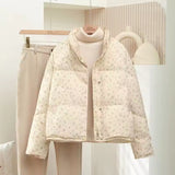 Women's Cute Floral Winter Coat