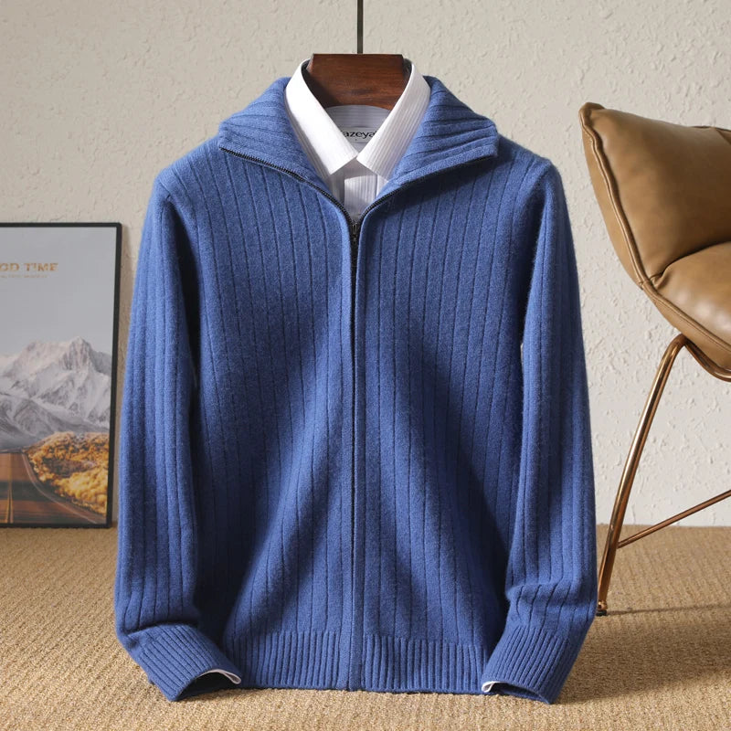 Wool Stand-Up Collar Cardigan