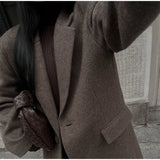 Women's Brown Wool Overcoat