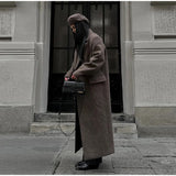 Women's Brown Wool Overcoat