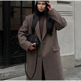 Women's Brown Wool Overcoat