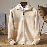 Wool Stand-Up Collar Cardigan