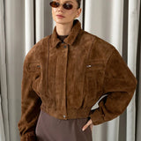 Cropped Suede Jacket