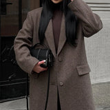 Women's Brown Wool Overcoat