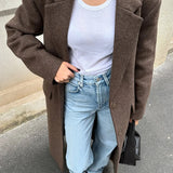 Women's Brown Wool Overcoat