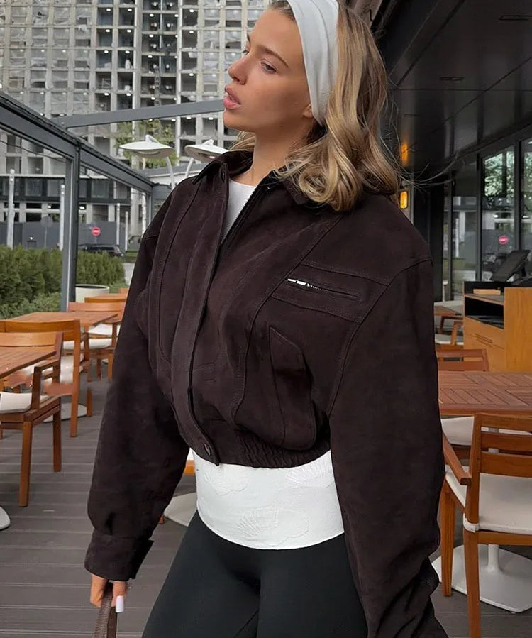 Cropped Suede Jacket