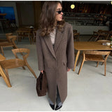 Women's Brown Wool Overcoat