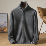 Wool Stand-Up Collar Cardigan