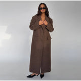 Women's Brown Wool Overcoat