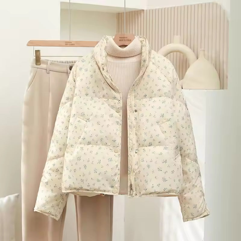 Women's Cute Floral Winter Coat