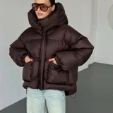 Hooded Leopard Puffer Coat