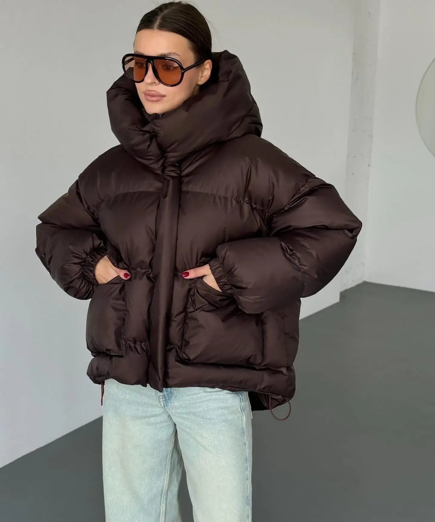 Hooded Leopard Puffer Coat