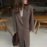 Women's Brown Wool Overcoat
