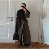 Women's Brown Wool Overcoat