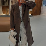 Women's Brown Wool Overcoat