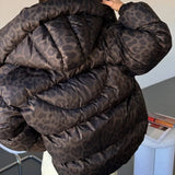 Hooded Leopard Puffer Coat